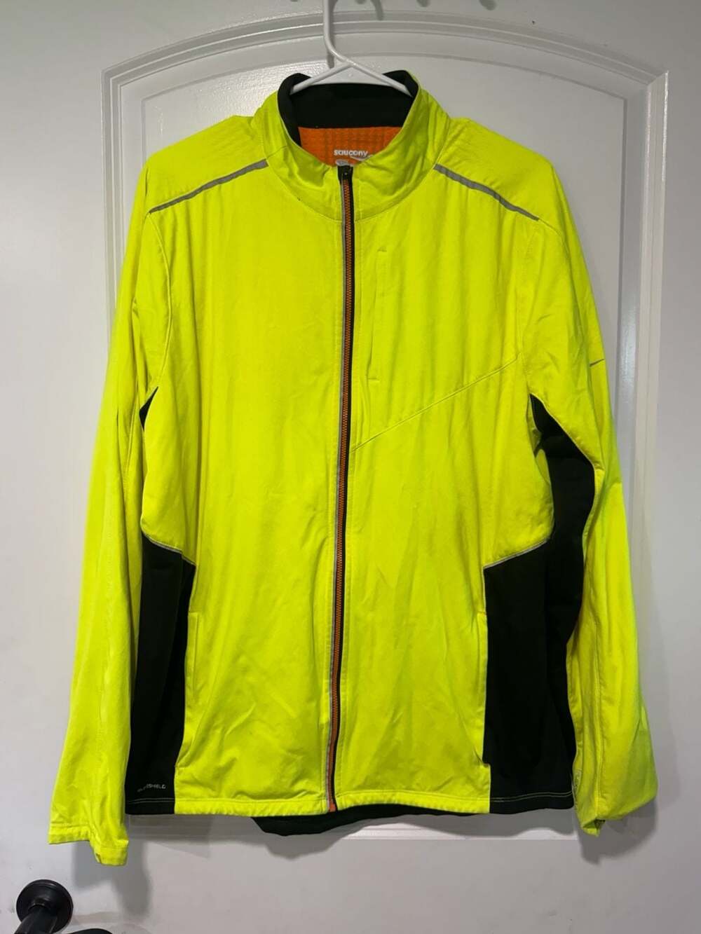 Running Jacket Neon Reflective Full Zip Windbreaker RunShield Men L